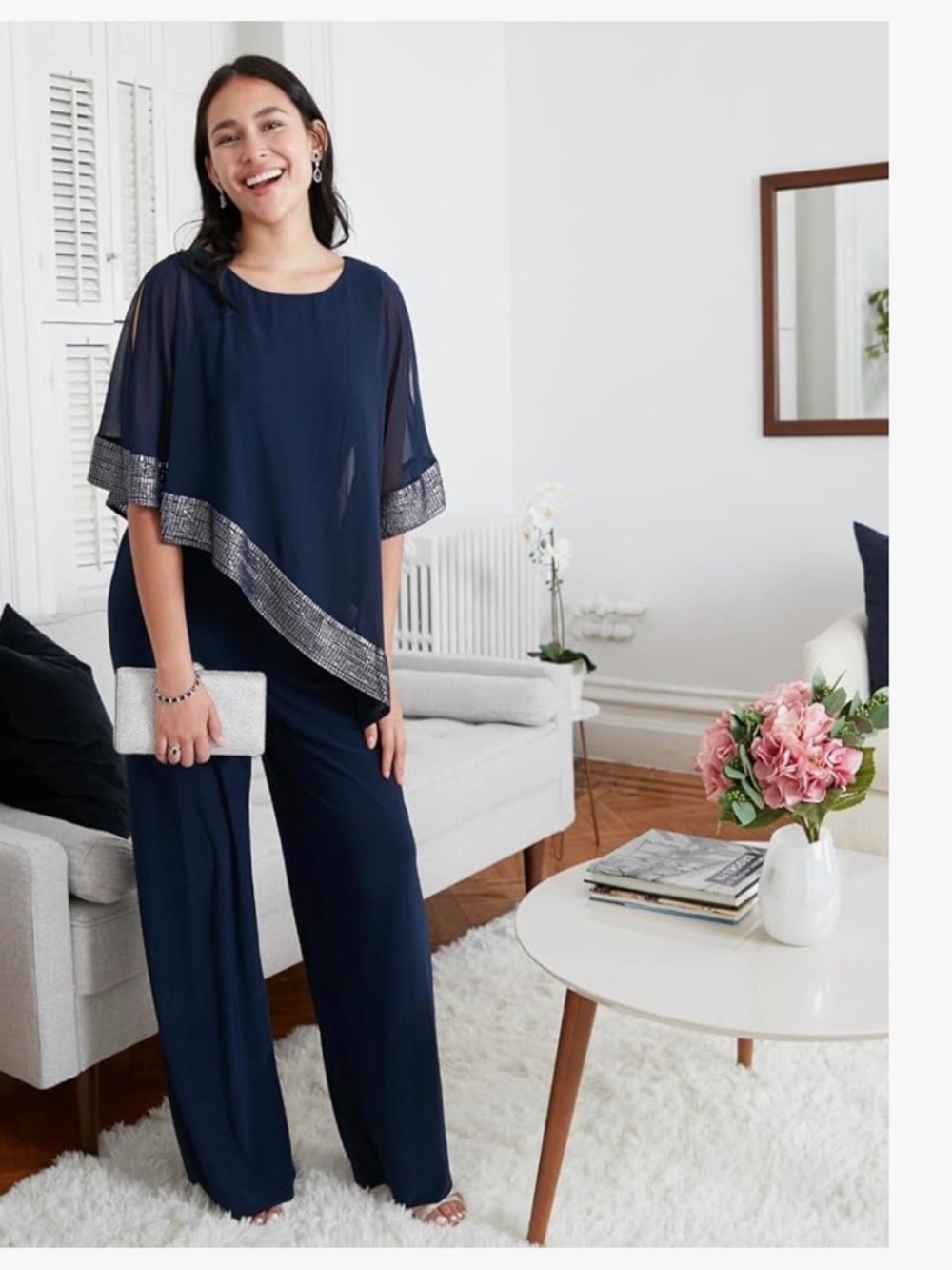 S.L. Fashions Women's Sleeveless Jumpsuit (Size 14 Petite) NWT